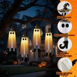 Spooky Hanging Ghosts with Lights – 4 Pack