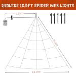 Giant Spider Web Halloween Lights with Timer