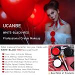 Goth White Foundation & Black Red Face Paint Set
