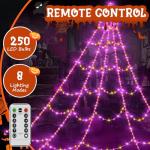 Giant Spider Web Halloween Lights with Timer