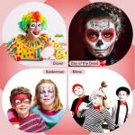 Goth White Foundation & Black Red Face Paint Set