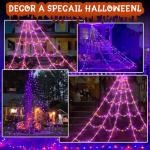 Giant Spider Web Halloween Lights with Timer