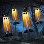 Spooky Hanging Ghosts with Lights – 4 Pack