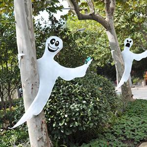 2 Pcs Bendable Hanging Ghosts for Halloween Decor