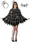 3 Pcs Spider Web Poncho Costume for Women