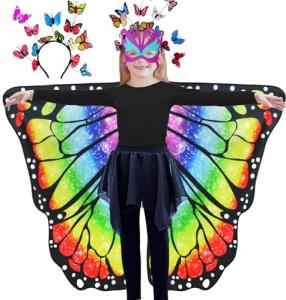 Rainbow Double-Sided Fairy Butterfly Wings for Kids