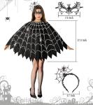 3 Pcs Spider Web Poncho Costume for Women