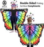 Rainbow Double-Sided Fairy Butterfly Wings for Kids
