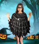 3 Pcs Spider Web Poncho Costume for Women