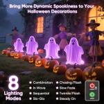 Solar Ghost Halloween Lights: 4 Pack, 60 LEDs
