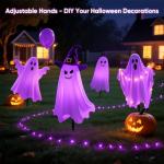 Solar Ghost Halloween Lights: 4 Pack, 60 LEDs