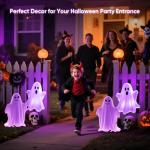 Solar Ghost Halloween Lights: 4 Pack, 60 LEDs