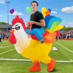 Inflatable Chicken Ride-On Costume for Halloween Fun