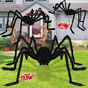 HengsolTalk Giant Spider Decorations - 3 Pack