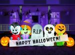8 FT Halloween Inflatable Decor with Pumpkins & Ghosts