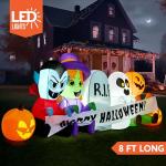 8 FT Halloween Inflatable Decor with Pumpkins & Ghosts
