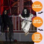 Halloween Swinging Ghosts Decor - Lighted Eyes