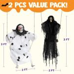Halloween Swinging Ghosts Decor - Lighted Eyes