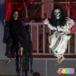 Halloween Swinging Ghosts Decor - Lighted Eyes
