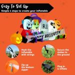 8 FT Halloween Inflatable Decor with Pumpkins & Ghosts