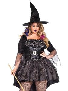 Plus Size Black Magic Witch Costume for Women