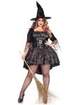 Plus Size Black Magic Witch Costume for Women
