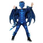 Kids Blue Dragon Costume with Wings for Halloween