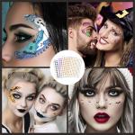 Halloween Glitter Face Tattoos & Gems Makeup Kit