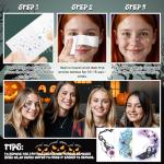 Halloween Glitter Face Tattoos & Gems Makeup Kit