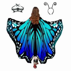 Adult Butterfly Halloween Costume with Wings and Cape