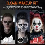 Joker Clown Makeup Kit with Brushes for Halloween