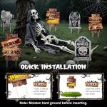 6 Pack Scary Outdoor Halloween Tombstones and Signs