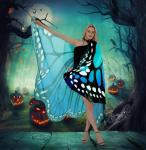 Adult Butterfly Halloween Costume with Wings and Cape