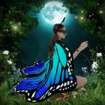Adult Butterfly Halloween Costume with Wings and Cape
