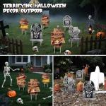 6 Pack Scary Outdoor Halloween Tombstones and Signs
