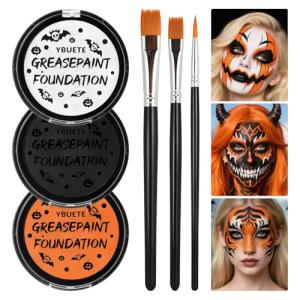 Orange Black White Face Paint Kit for Halloween