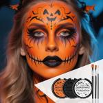 Orange Black White Face Paint Kit for Halloween