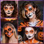 Orange Black White Face Paint Kit for Halloween