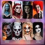 Orange Black White Face Paint Kit for Halloween