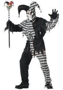Adult Black Dark Jester Costume - X-Large
