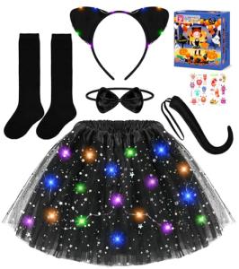 LED Light Up Black Cat Costume for Kids