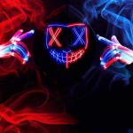 LED Halloween Mask and Gloves Set, 3 Modes