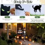 6 Pack Glow in the Dark Black Cat Yard Signs