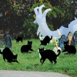 6 Pack Glow in the Dark Black Cat Yard Signs