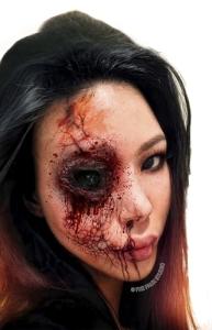 Zombie Eye Gash Latex Prosthetic for Halloween