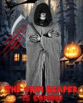 Adult Grim Reaper Costume with Scythe and Mask