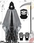 Adult Grim Reaper Costume with Scythe and Mask