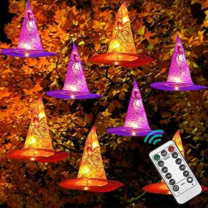 8 Pcs Remote-Controlled Witch Hat String Lights