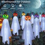 4 Pack Solar Pumpkin Ghosts for Halloween Decor