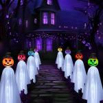 4 Pack Solar Pumpkin Ghosts for Halloween Decor
